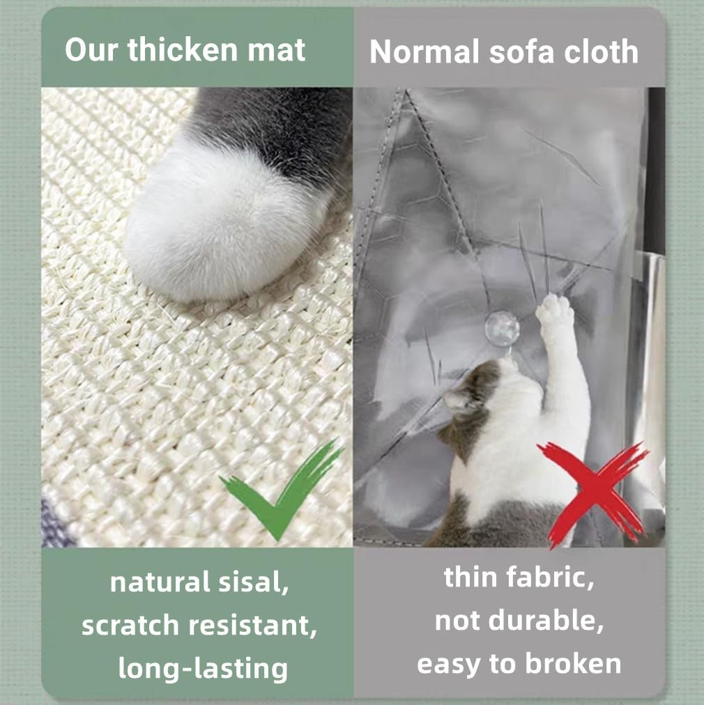 review Cat Scratching Mat Sisal Furniture Protector Sofa Cat Scratcher Mat Board Easy to Install Cat Scratching Pad Cat Grinding Claw Care Pad Cat Scratch Couch Cover Guard Sofa