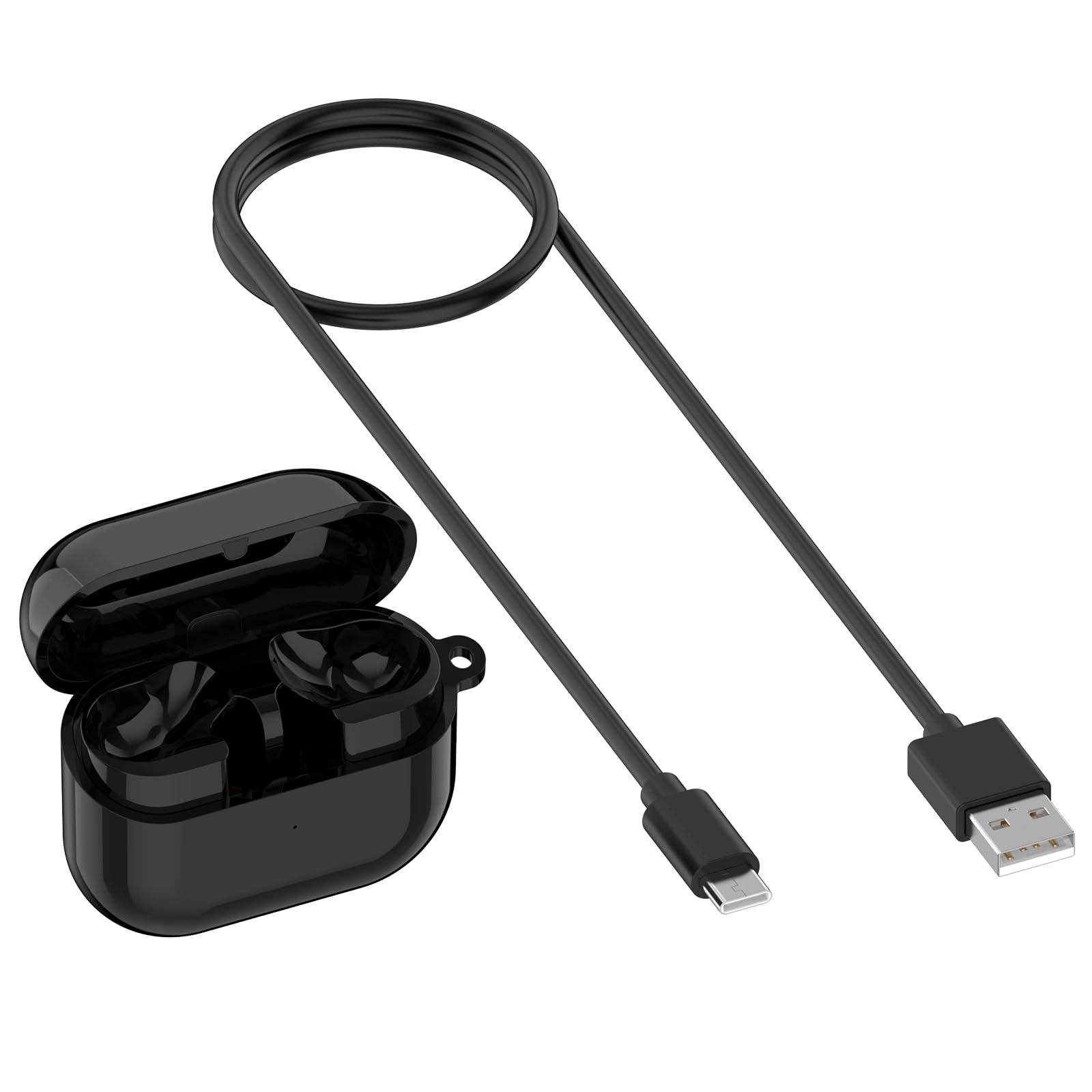 Étui de chargement de rechange compatible avec Samsung Galaxy Buds 3 Pro - Boîtier de chargement - Support pour écouteurs SM-R630 (noir)