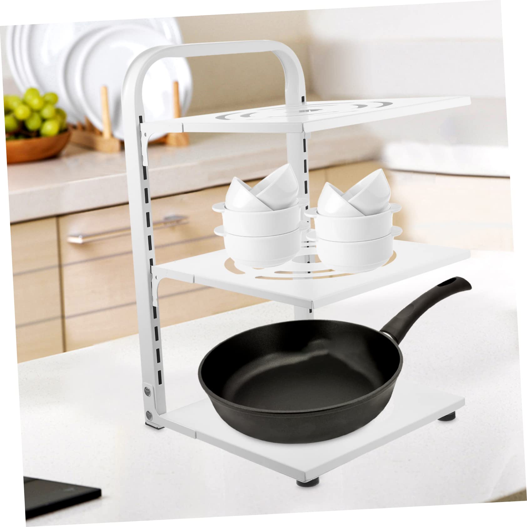 MAGICLULU Verstellbarer Lagiger Pfannenorganizer Für Küche Multifunktionales Zur Aufbewahrung Von Töpfen Pfannen Und Küchenutensilien Platzsparend Und 