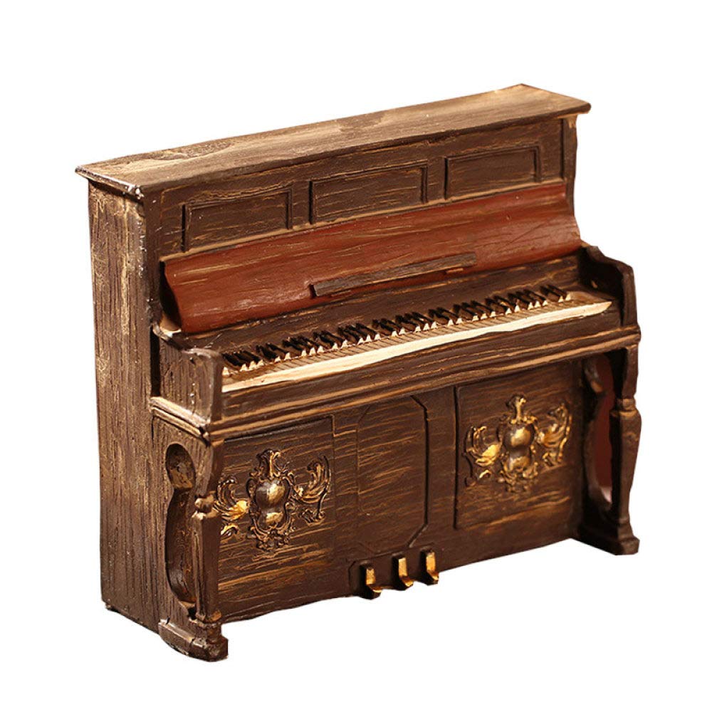 Statue de piano en résine rétro : figurine décorative pour maison et bureau