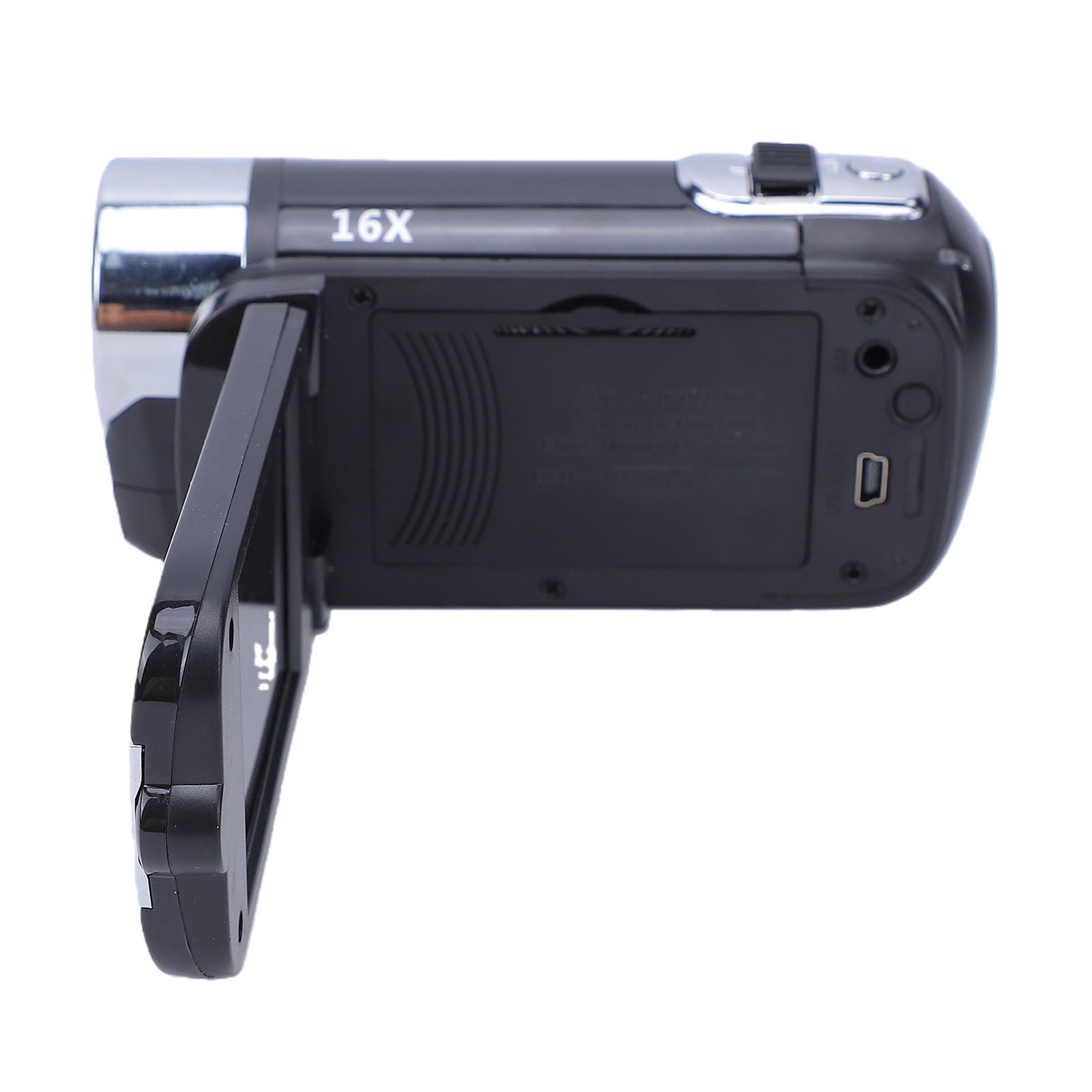 Videocamera Portatile per FHD con Zoom Digitale 16X, Rotazione Full HD Ad Alta Definizione 16X Tragbar DV Camera (BLACK)