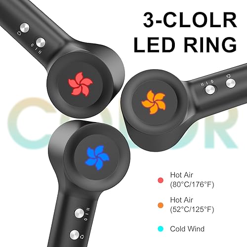 Miniatura 8 de ZPP Secador de pelo, secador de pelo profesional de alta velocidad, motor sin escobillas de 110000 rpm, motor de alta velocidad para secado rápido,