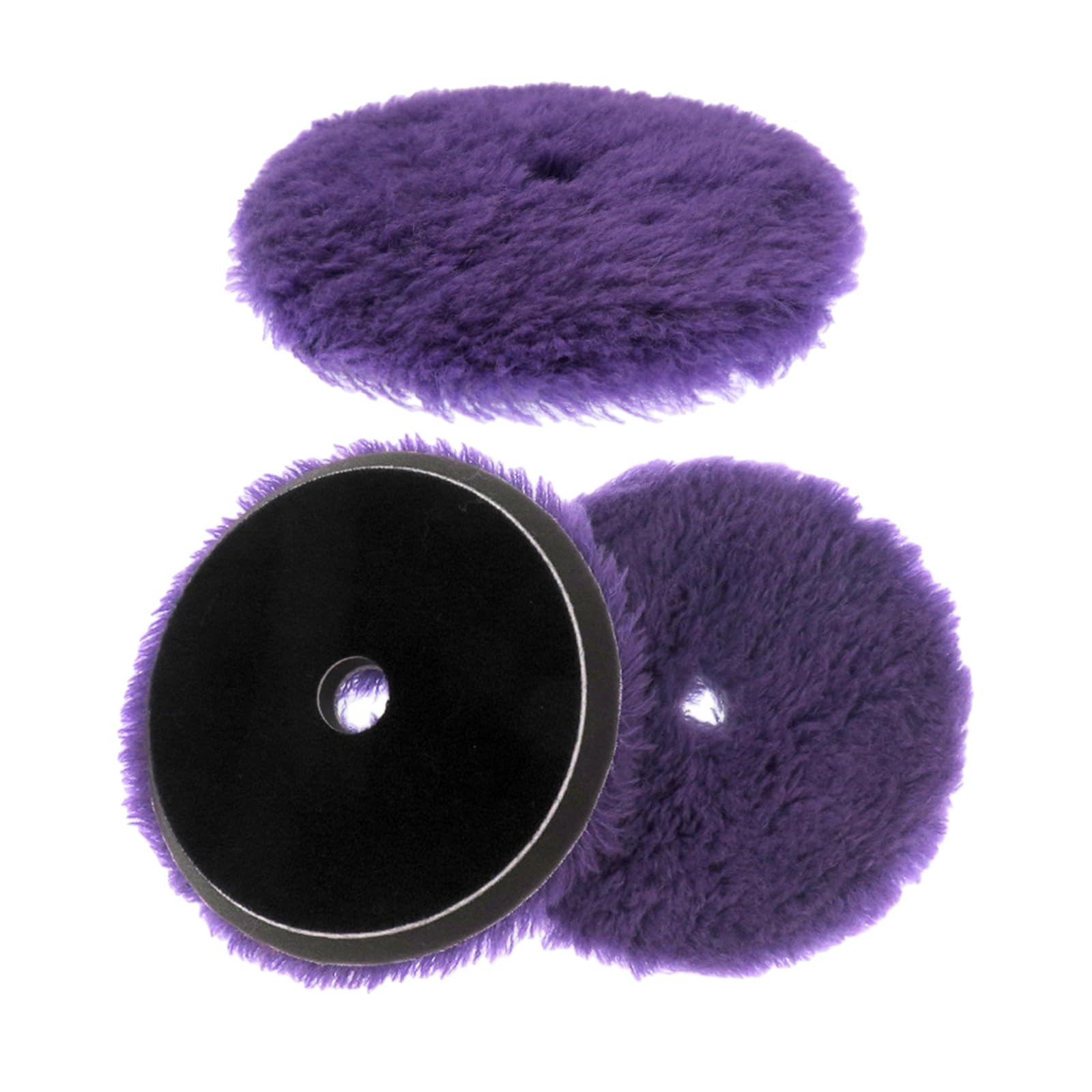 3pcs High Wool Buffing Pad for Automotive Detailing and Paint Care Smooth Finishing Car Waxing Polishing Slanted Border Buffing Pad