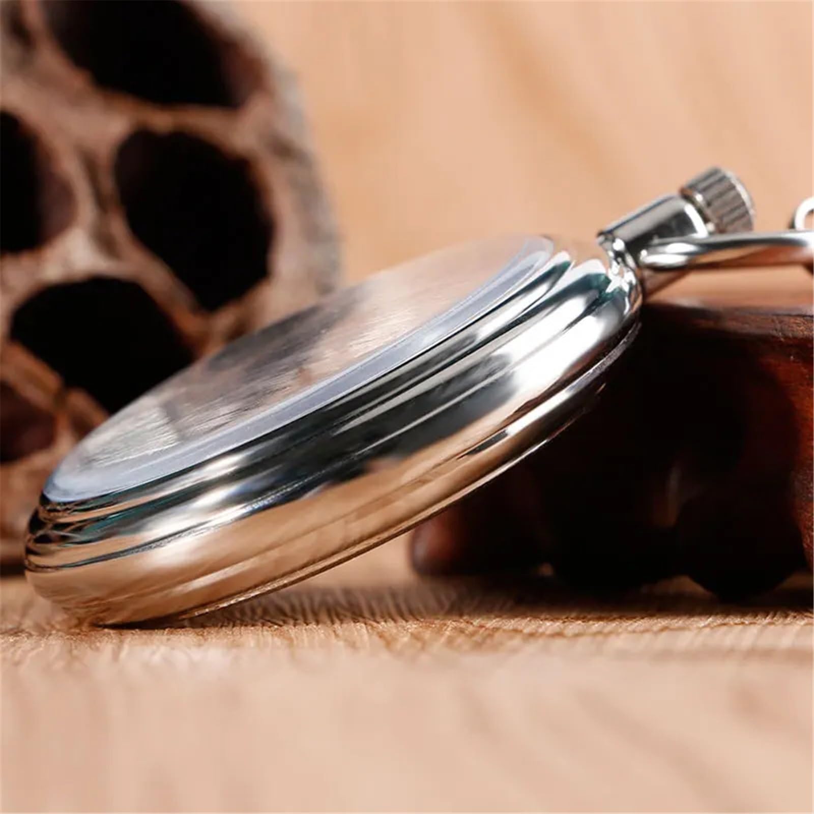 Automatische mechanische Taschenuhr for Herren, selbstaufziehende Taschenuhr, Kettenanhänger mit römischer Zahl