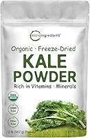 Organic Kale Powder 2lbs US Grown | Freeze-Dried Superfood Greens | Nutrient-Dense Vegan Powder for Tea & Smoothies | 907 Servings Non-GMO