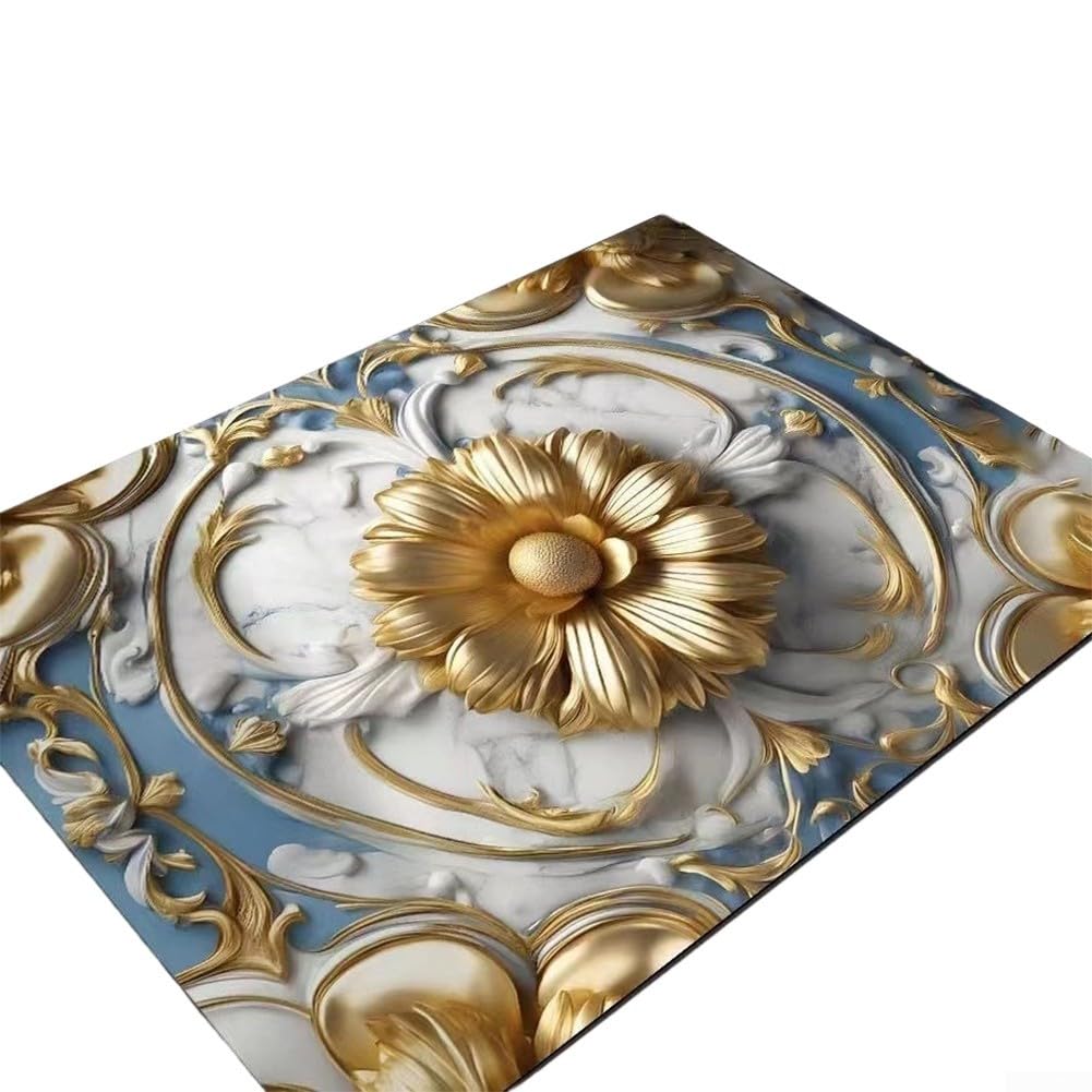 Felpudo floral de 40 x 60 cm, parte trasera antideslizante (floral-16, 80 x 120 cm)