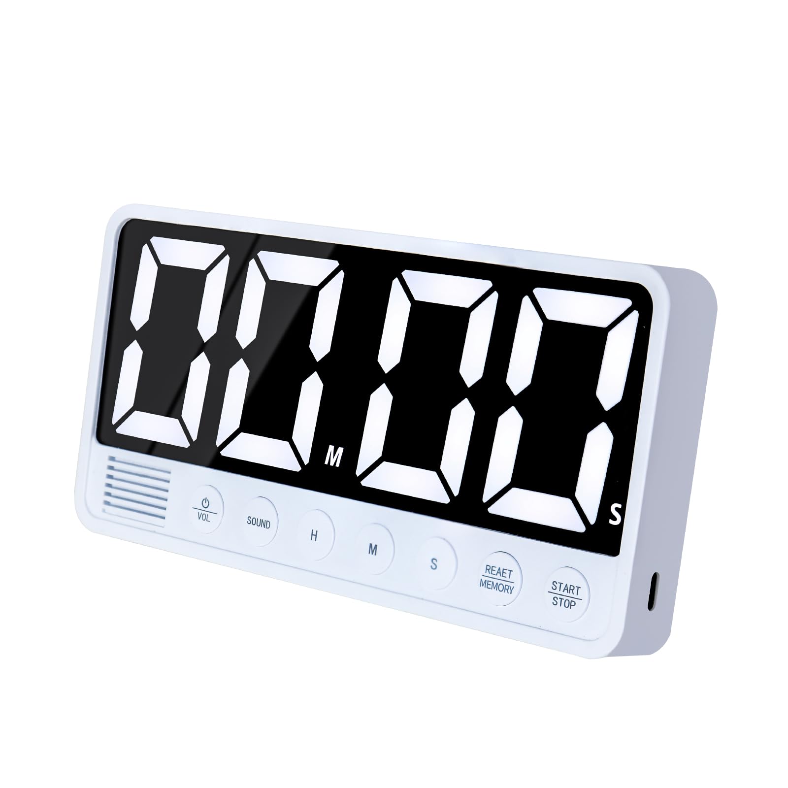 FCXJTU Digital Kitchen Timer - 7.1” Extra Large Display LED Magnetic Rechargeable Countdown/Up Timer, with 6 Alarms 4 Levels Volume Memory Function for Cooking, Classroom, Office, Home Gym (White)