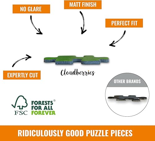 Miniatura 5 de Cloudberries Reverie - Rompecabezas de 1000 piezas, rompecabezas de flores moderno con póster gratis, rompecabezas de flores de 1000 piezas para