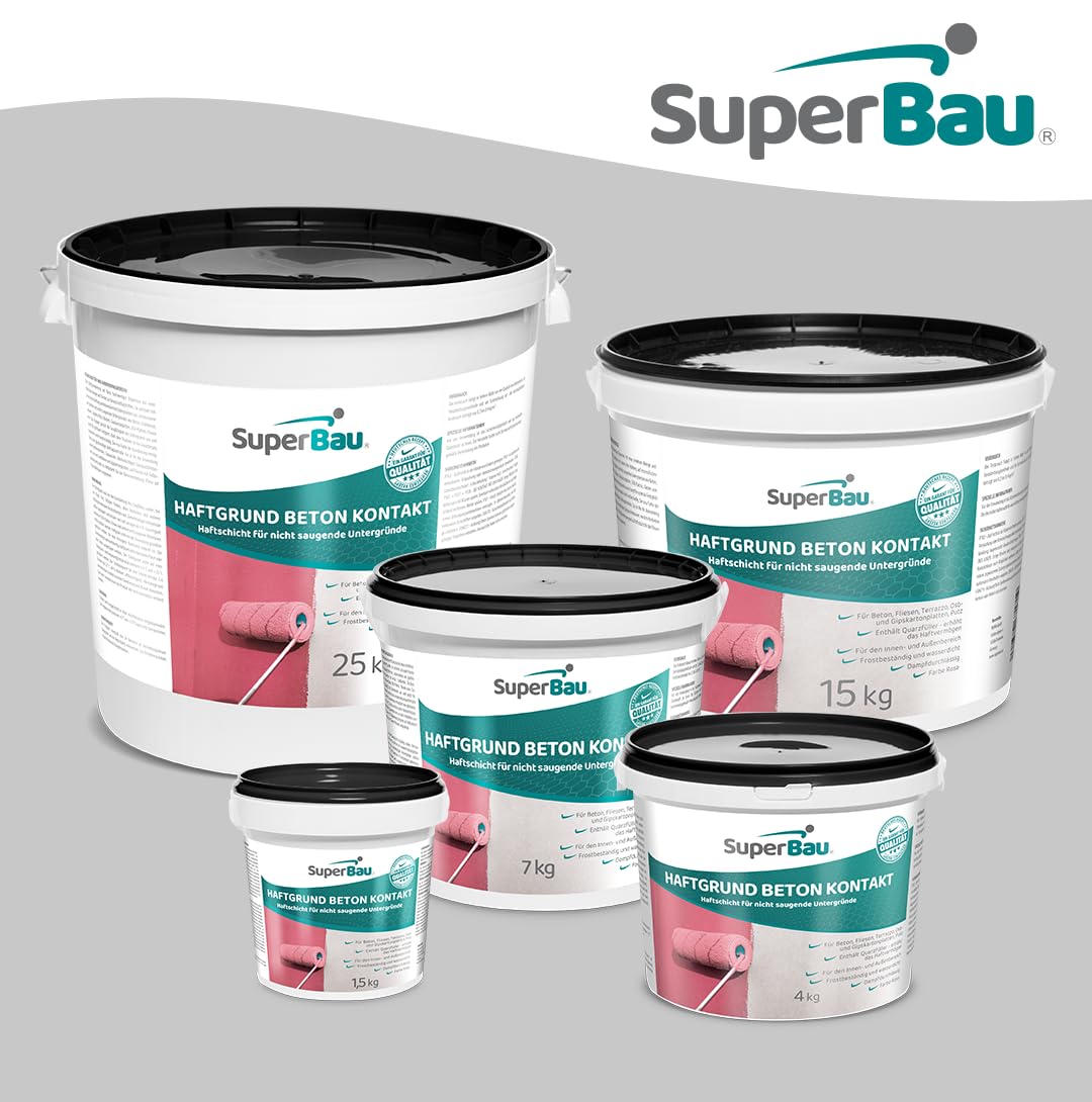 BETON KONTAKT 25kg (≈85m²) Haftgrundierung mit Quarzsand – Haftgrund für Beton, Putz & Fliesen, rosa Haftbrücke für glatte, nicht saugende Untergründe, innen & außen