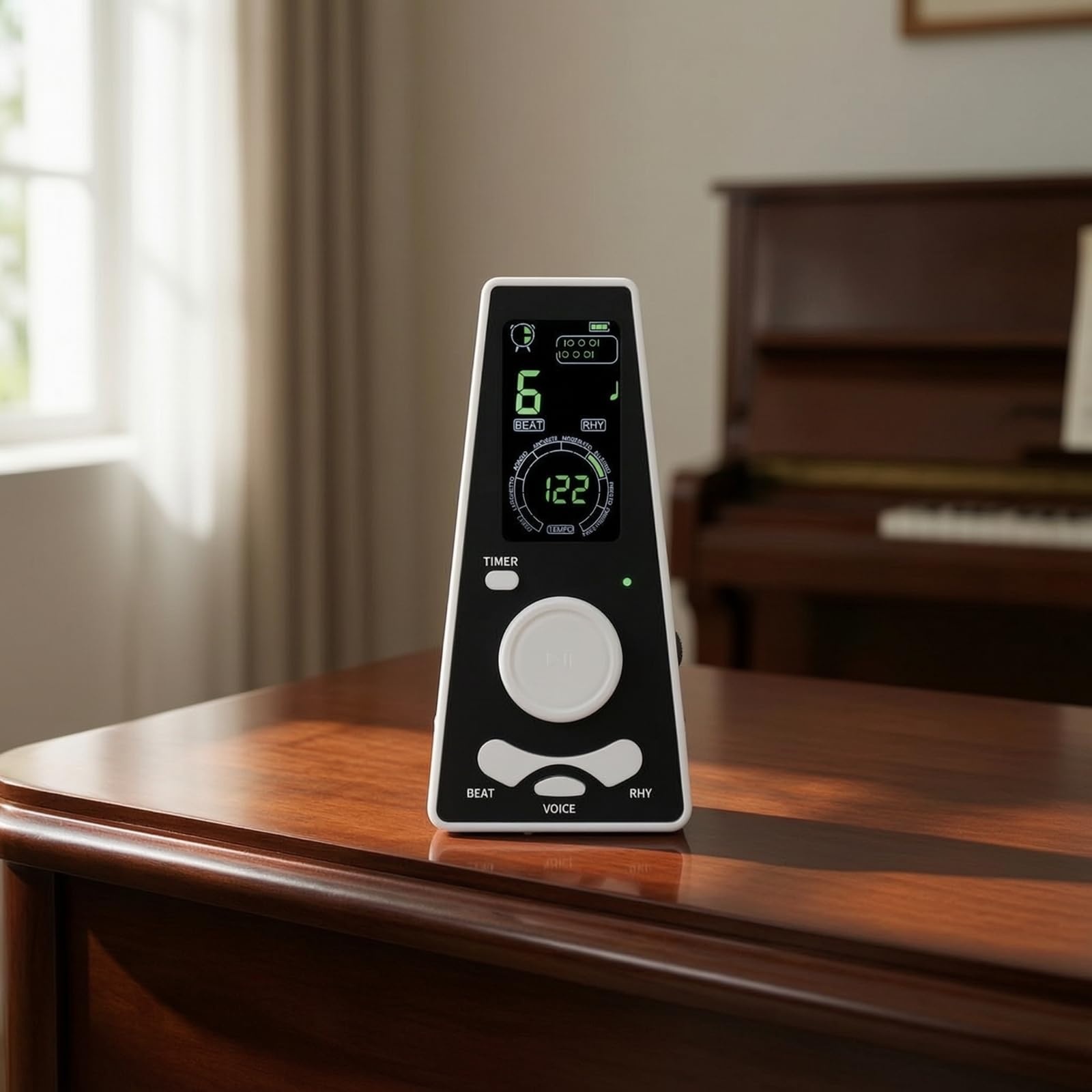 Metronomo Digitale con Cavo USB Compatto Metronomo Elettronico Regolabile Strumento per Studenti di Musica, Casa, Bianco