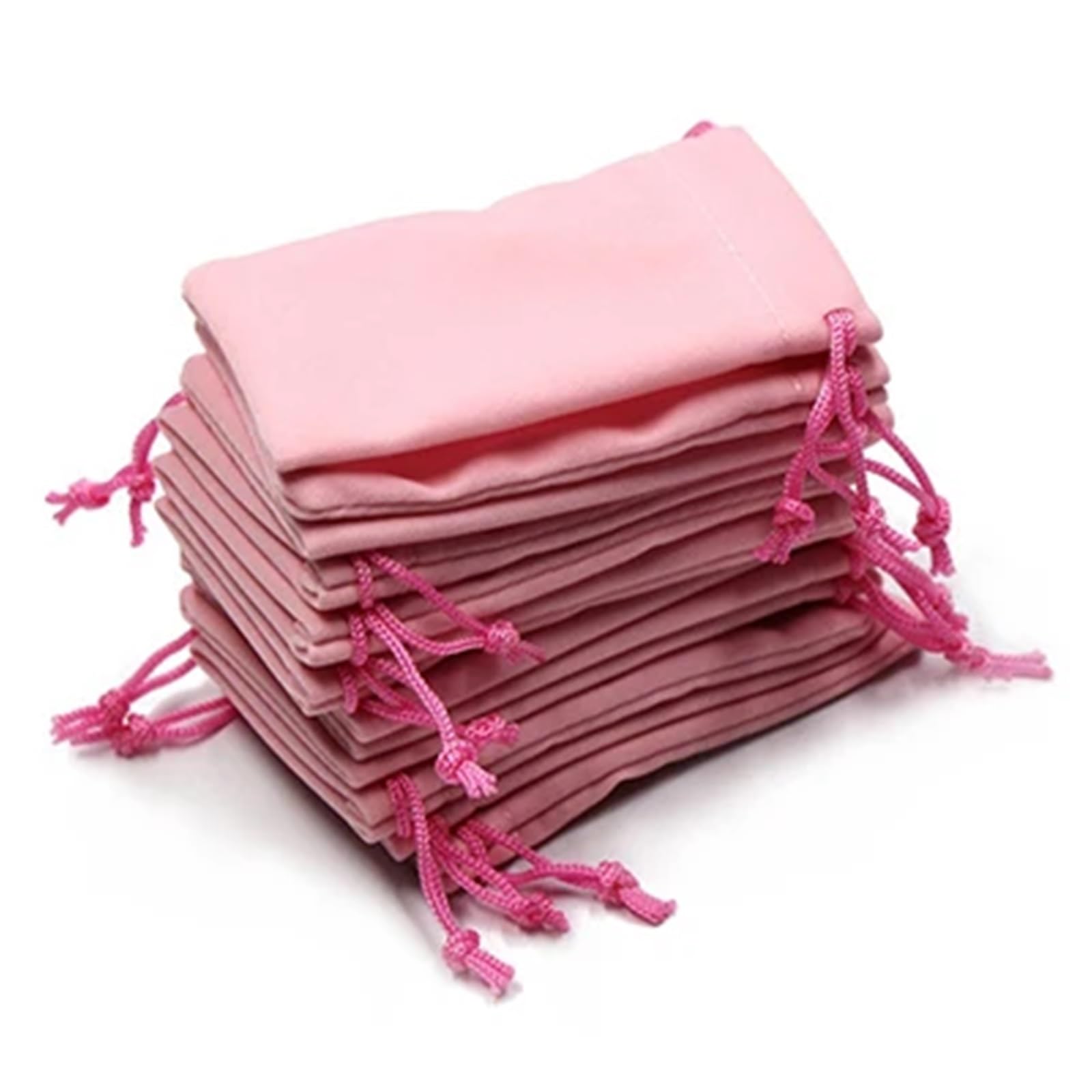 Mlyvax 20pcs Soft Velvet Pouches Drawstrings For Jewelry Gift Packaging Pack Of 100 Pouch Bags Party Wedding Favors Supplies(Pink)