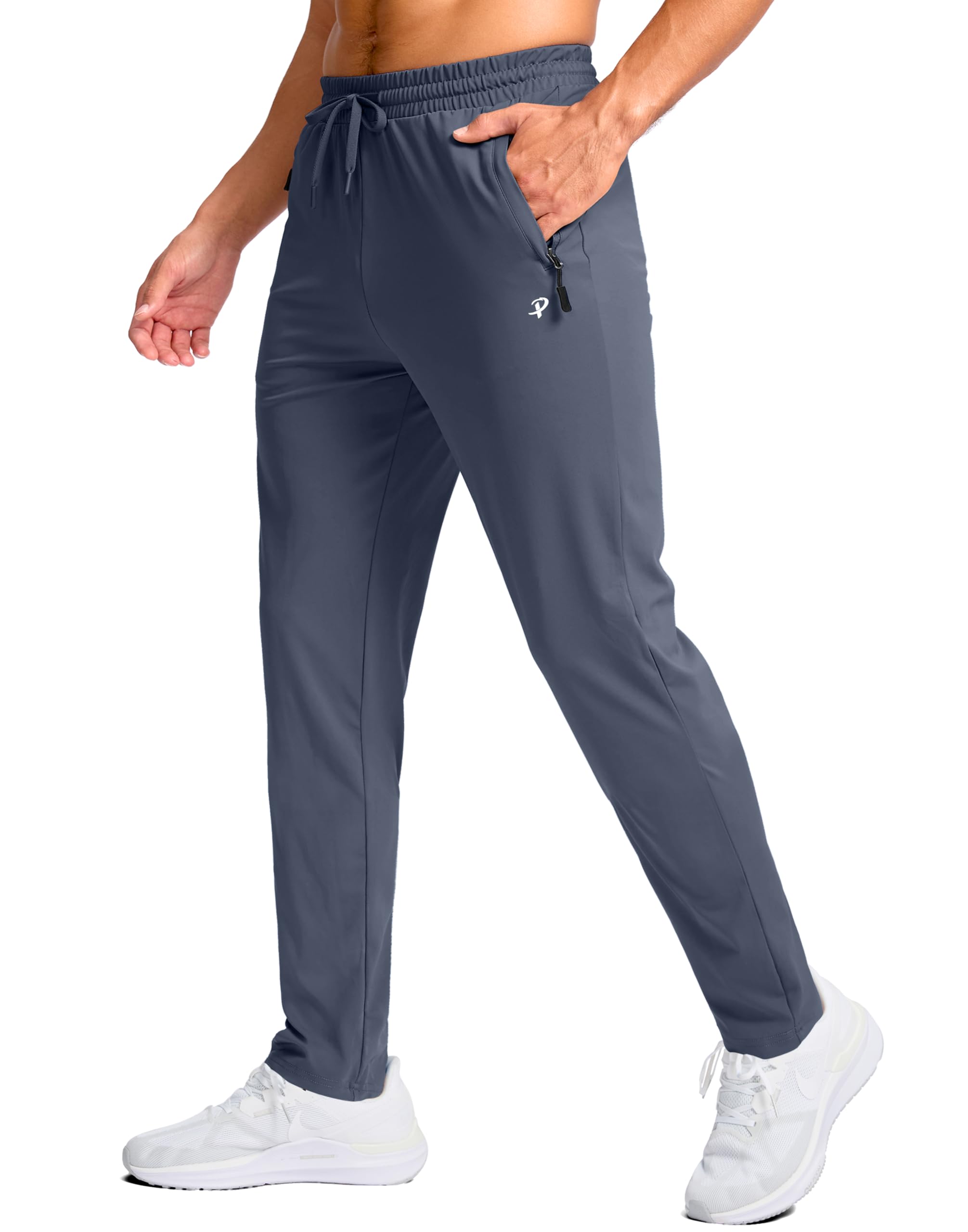 Pudolla 32"/34"/36"/38" Inseam Men's Tall Sweatpants with Zipper Pockets Lightweight Joggers for Athletic Workout Casual