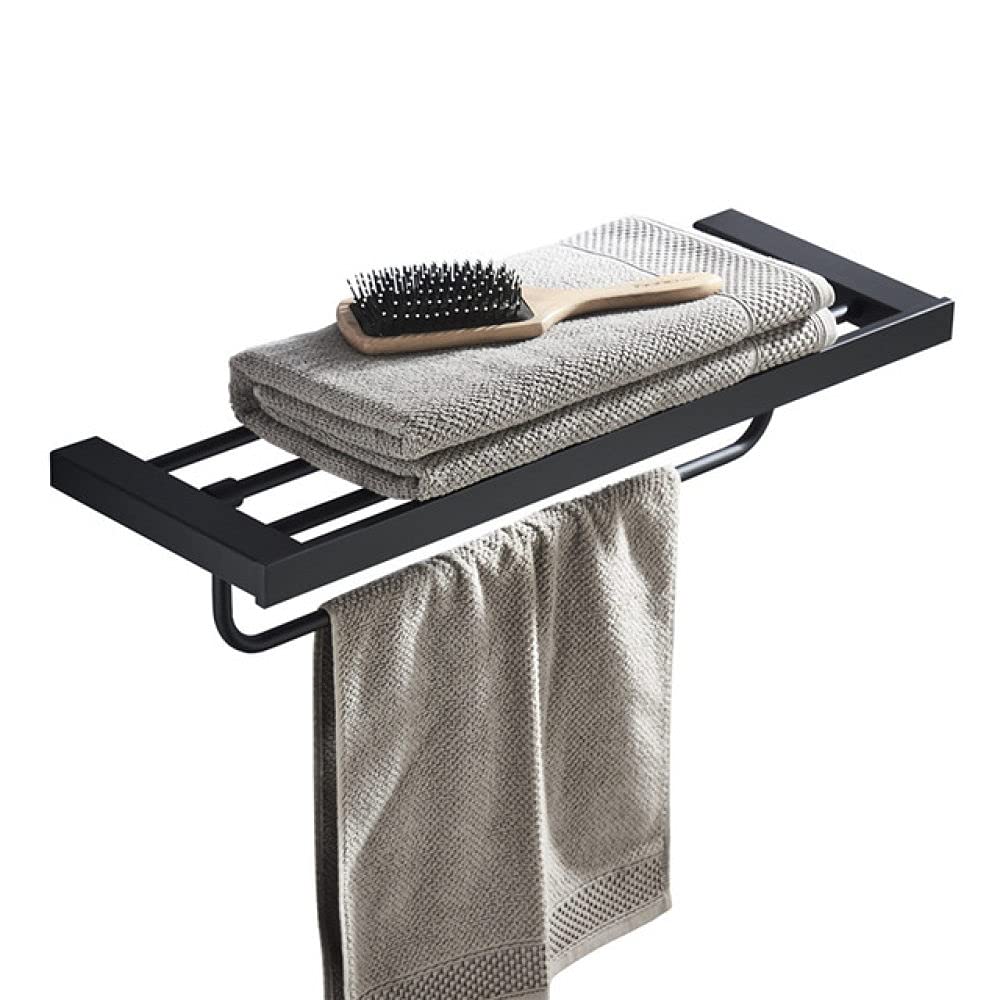 Set di Accessori per Il Bagno Set di Accessori per Il Bagno in Acciaio Inox Portasciugamani, Porta Carta igienica Porta scopino, Porta Asciugamani Nero Opaco, Porta Asciugamani