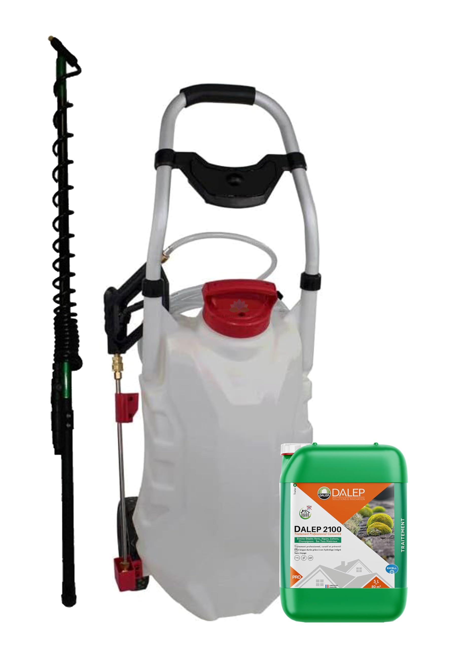 Pulverisateur électrique Pro Sprayer 3 avec 2 Batteries + Perche Télescopique 5,4 mètres + Antimousse 2100 5L
