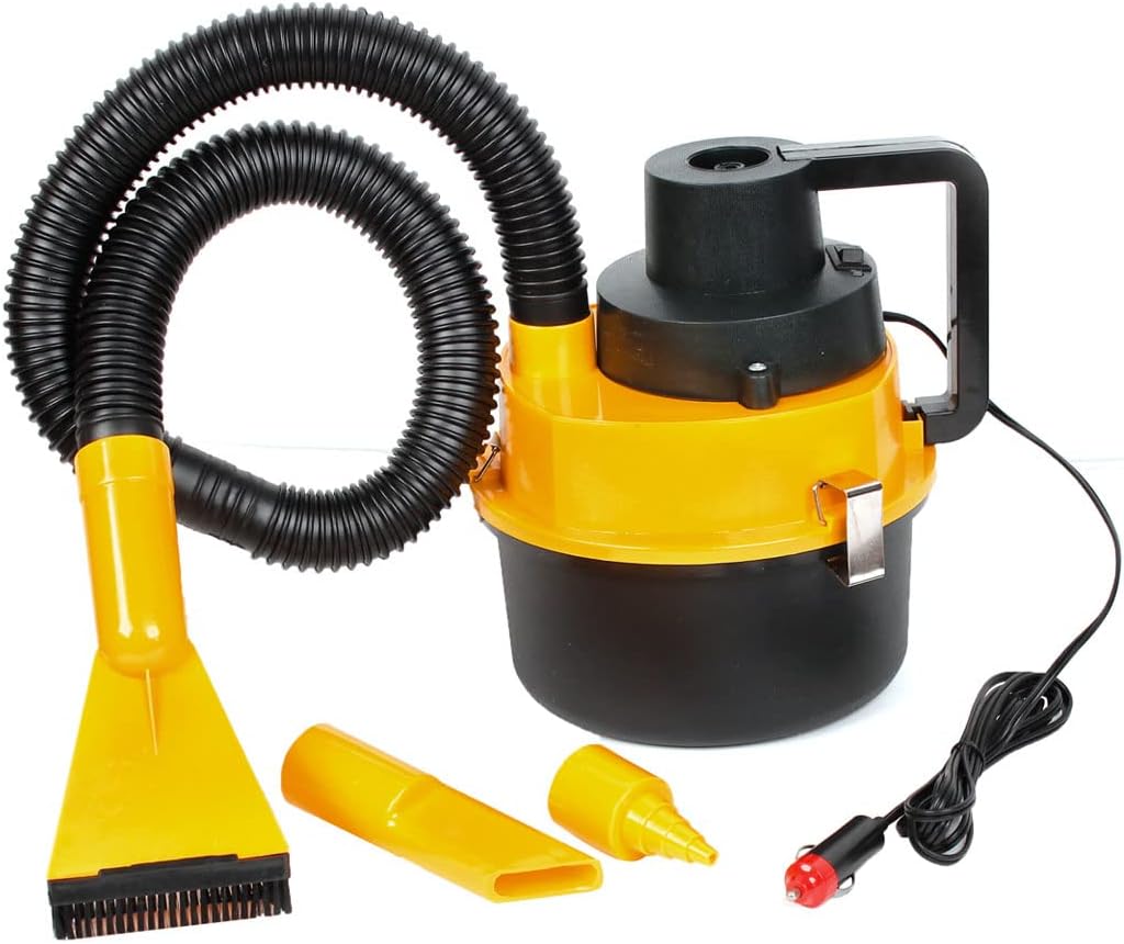 Car Round Shape Dry Wet Substabces Vacuum Cleaner Yellow Black DC 12V (id: a40 95e c8c 600 3ea