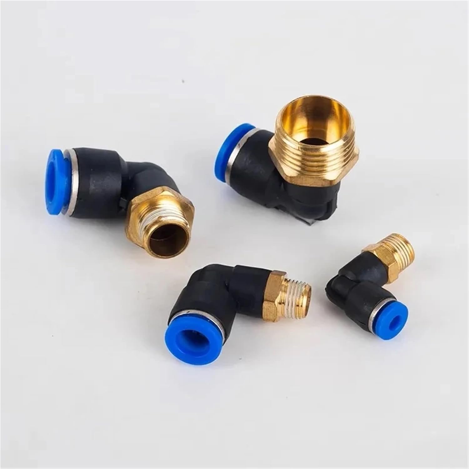 Pneumatic Air Connector PL 4/6/8/10/12mm Thread 1/8 1/4 3/8 1/2 Inch Trachea Elbow Air Hose Fittings 5Pcs(PL4-02)