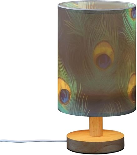 Miniatura 2 de FRODOTGV Delicate Beautiful Blue Green Peacock Feathers Bedroom Lamps for Small Spaces Bathroom Night Light Cute End Table Patio Bathroom Night