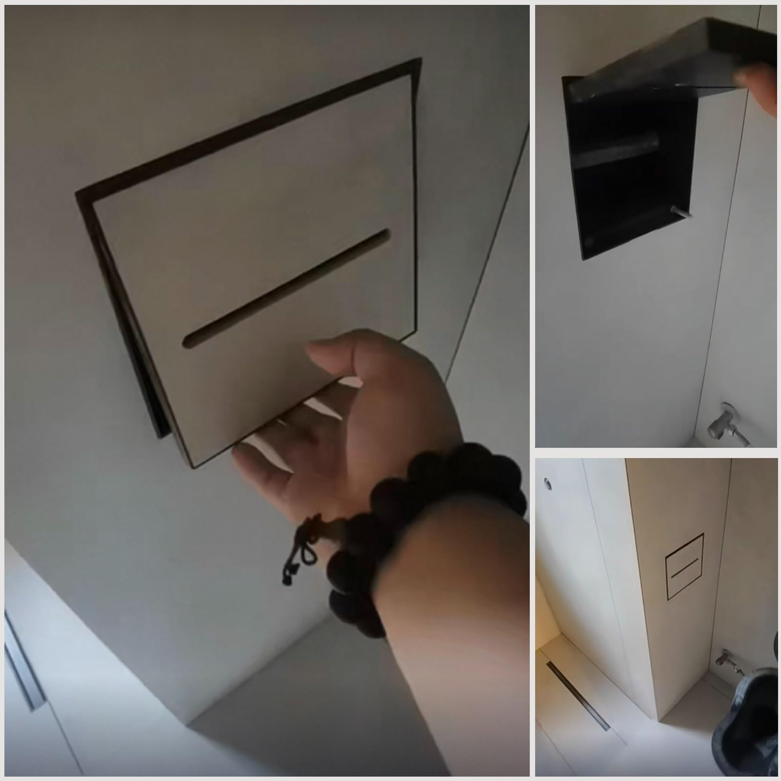 Nicchia Doccia Incasso Porta Carta Igienica Piastrellabile da Incasso Piccolo, Mobiletto Nascosto da Incasso a Parete per Bagno/Nicchia, Distributore di Carta Igienica in Acciaio Inox(Greige)