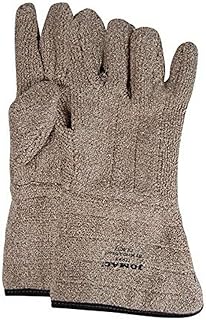 WELLS LAM. 636HRL Wells Lamont Jomac Extra Heavy-Weight Lined and White Terrycloth Heat-Resistant Gloves with Gauntlet Cuff, XL, Brown (Pack of 12)