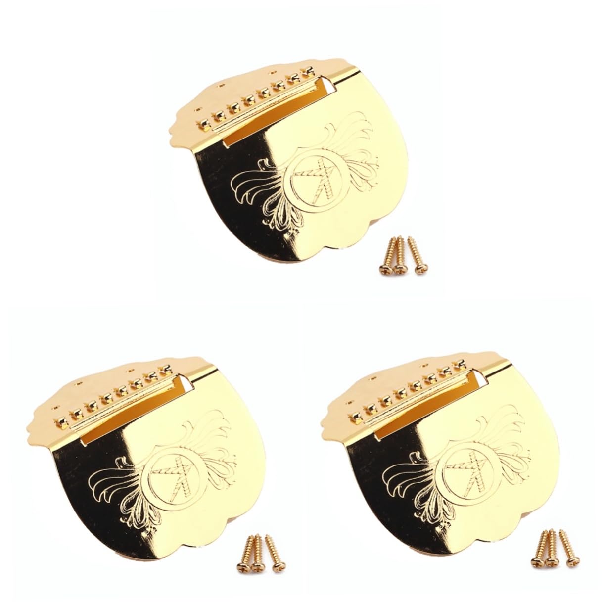 ibasenice 3pièces Triangle Mandoline Tailpiece or b Vis Accessoire Pour Guitare Cordes Motif Floral Plaqué Et Amovible