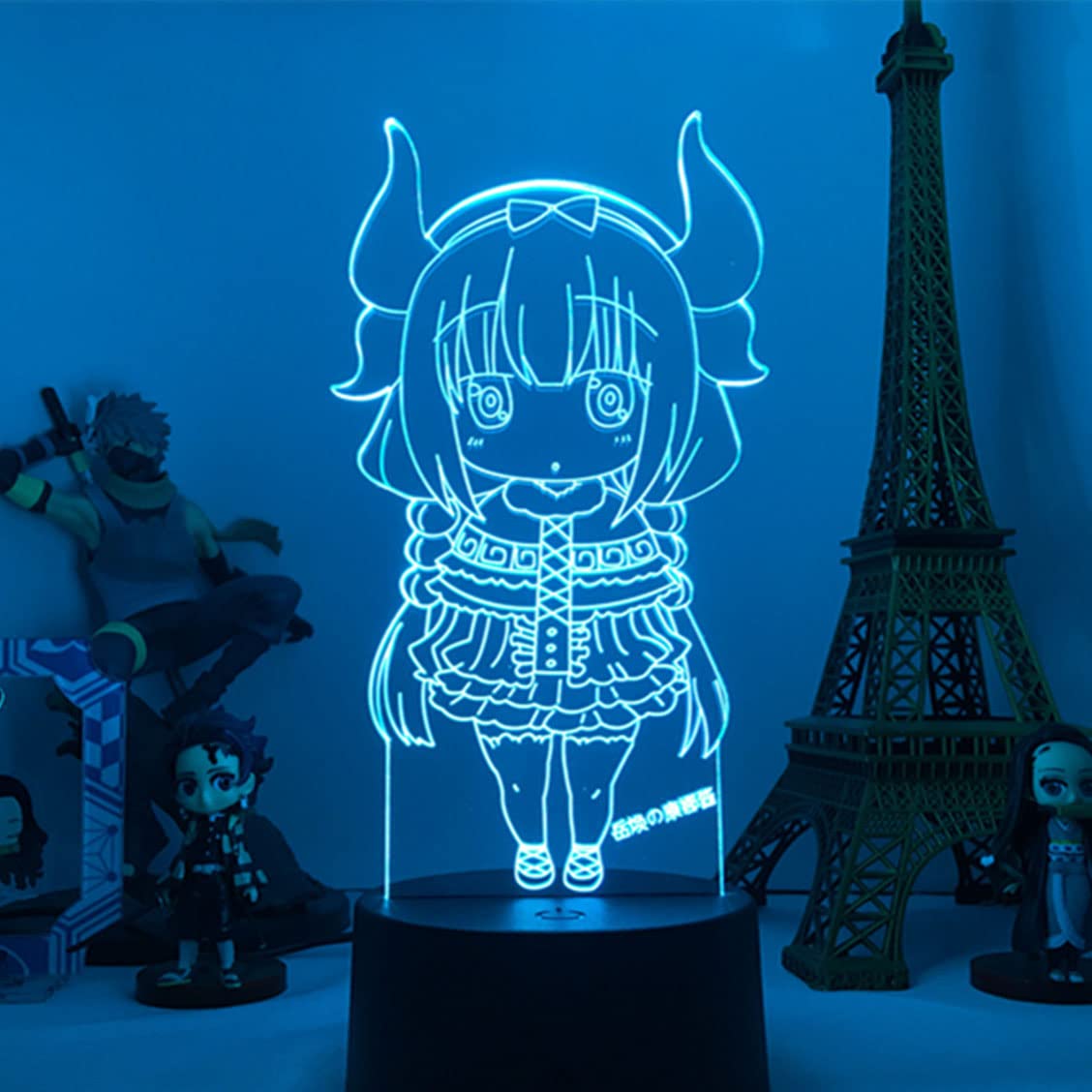 Anime Character Miss Kobayashi's Dragon Maid KannaKamui 3d Night Light, Desk Decorative Lighting Kids Birthday Gift, Switchable Multiple Colors