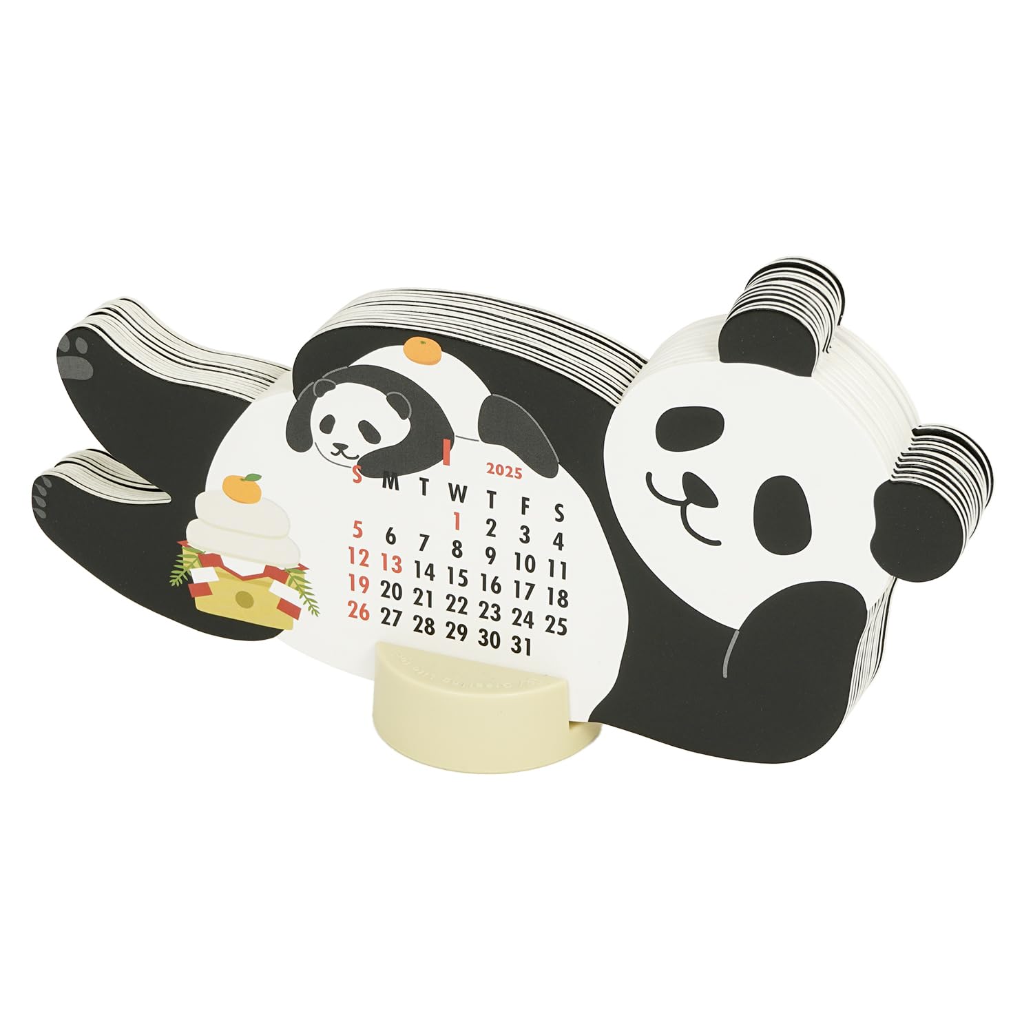 ◆オーダー用◆ダイカット 大きい テディベアつき英字 カレンダー 1月～3月 大きい文字の1ヵ月カレンダー・暦（2025年・令和7年 枠なし