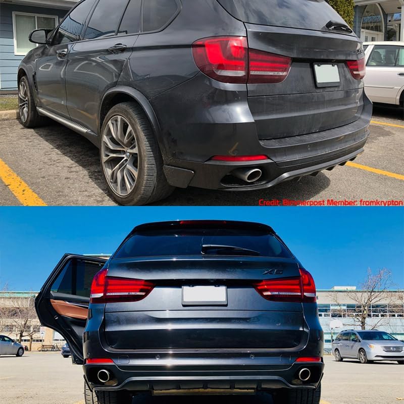 Rear Kits Muffler Tip Compatible With 2014-2017 BMW F15 X5, MP Style PP S/S Chrome Aerodynamics components Exhaust Tail  6