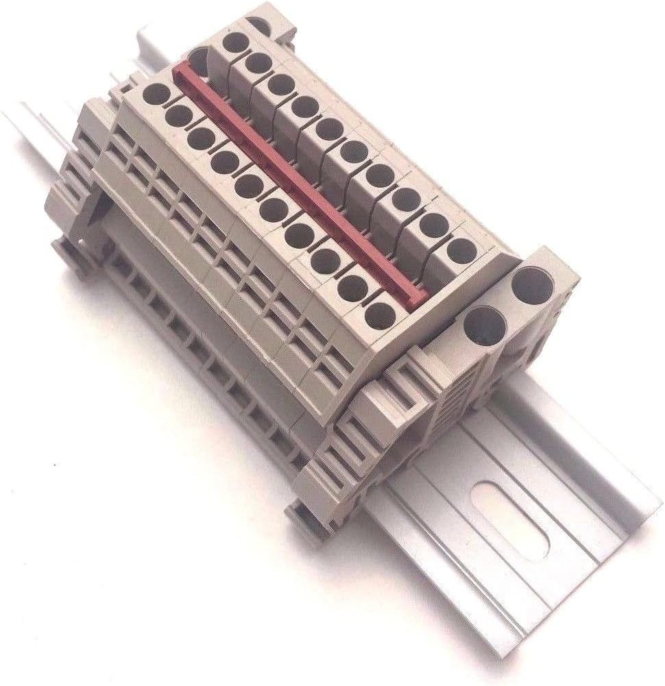 Power Distribution Terminal Blocks 10 Connector DIN Rail Dinkle 12AWG 20A 600V
