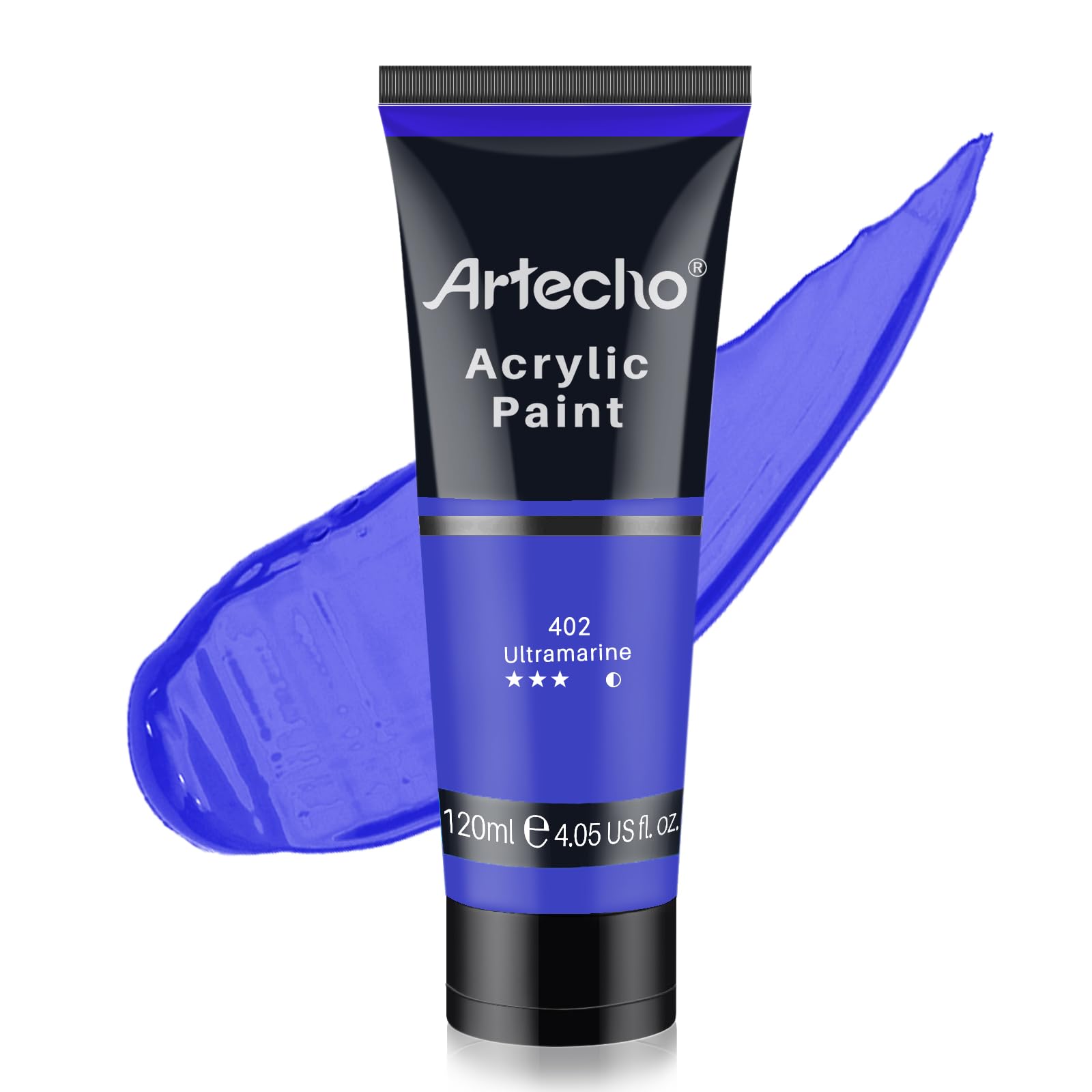 Artecho Acrylic Paint, Untramarine (120ml / 4.05oz) Tubes, Art Craft Paints for Canvas Painting, Rock, Stone, Wood, Fabric, Art Supplies for Professional Artists, Adults