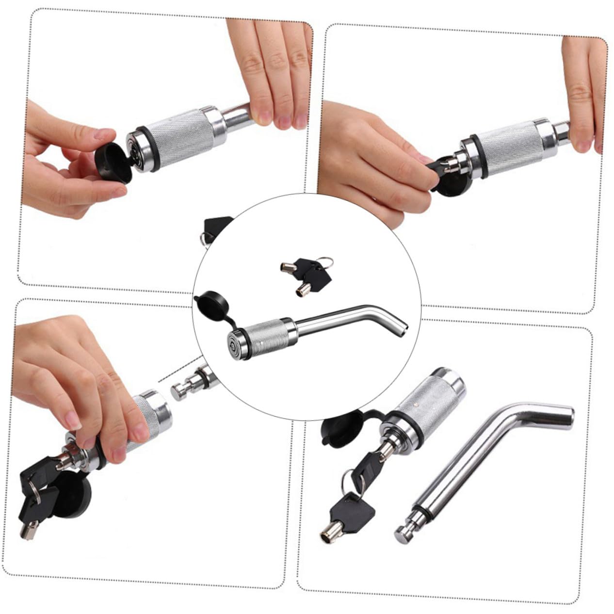 VALICLUD Verrou De Récepteur Attelage De Remorque Antivol Goupille De Style Coude Étanche Protection Eau Saleté