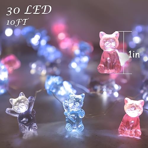 Miniatura 3 de Holitown Guirnalda de luces de fluorita natural de amatista, 30 luces LED de cristal natural, funciona con pilas con control remoto y temporizador,