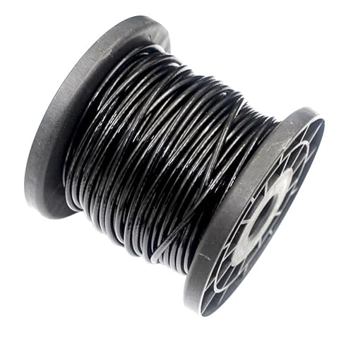 Miniatura 10 de DGOL Cable de acero inoxidable 304 recubierto de vinilo negro suave de 100 pies, 5128 pulgadas (0.039 in), diámetro del núcleo 132 pulgadas con 20