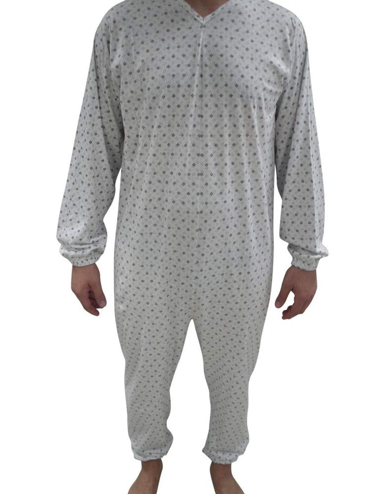 MADE IN ITALY Saggio Tutone Pigiama Intero Anziano Unisex Mezza Stagione