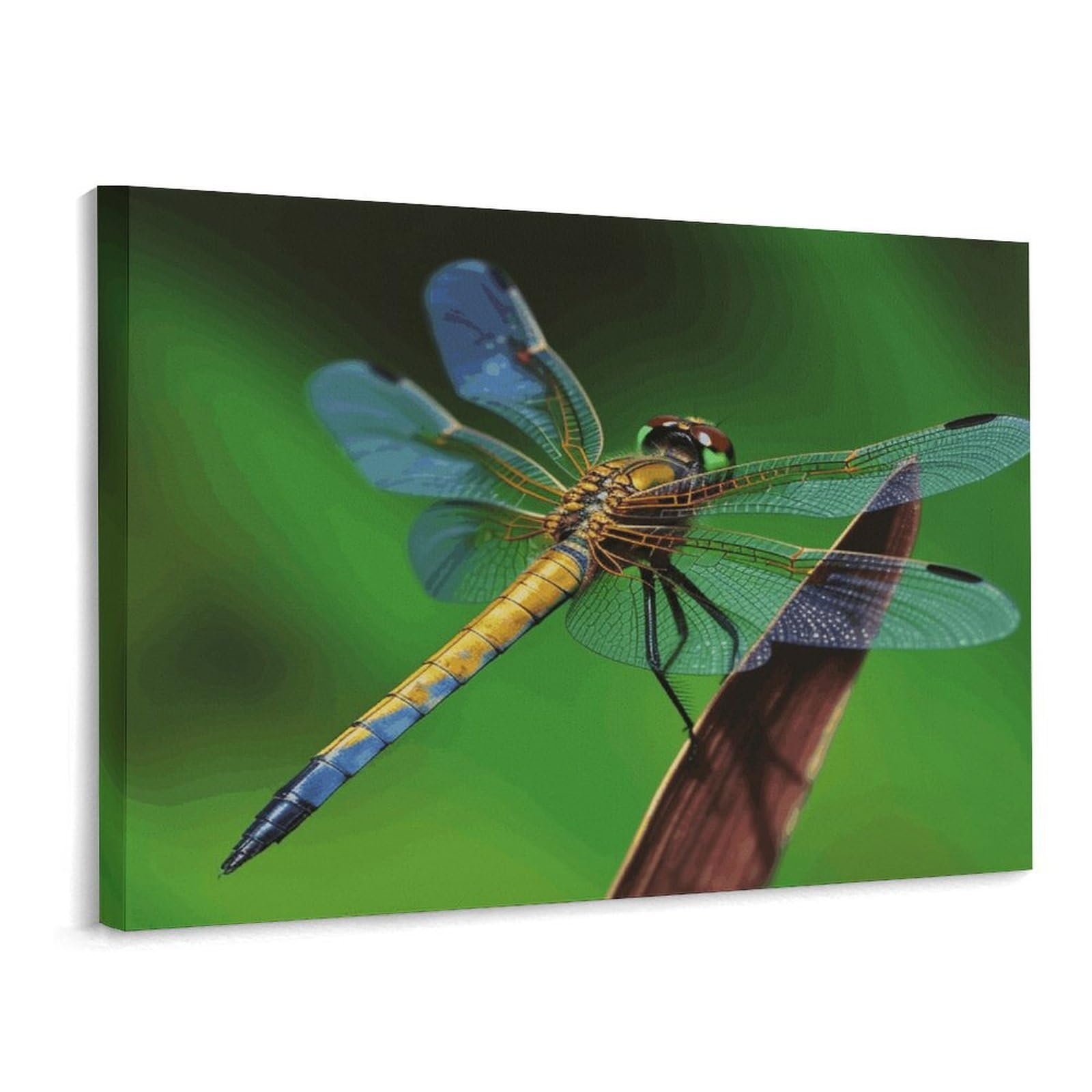 Fodpand Frame-Style Dragonfly Bathroom Wall Art Canvas Prints, Artwork For Walls For Living Room Hallway Stair Office Wall Decor, Pictures Home Decor 15.7X11.8 Inch
