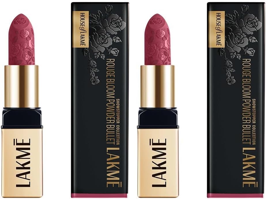 Image of LAKME Rouge Bloom Powder Matte Bullet Pink Poppy 202-4gm (Pack of 2)