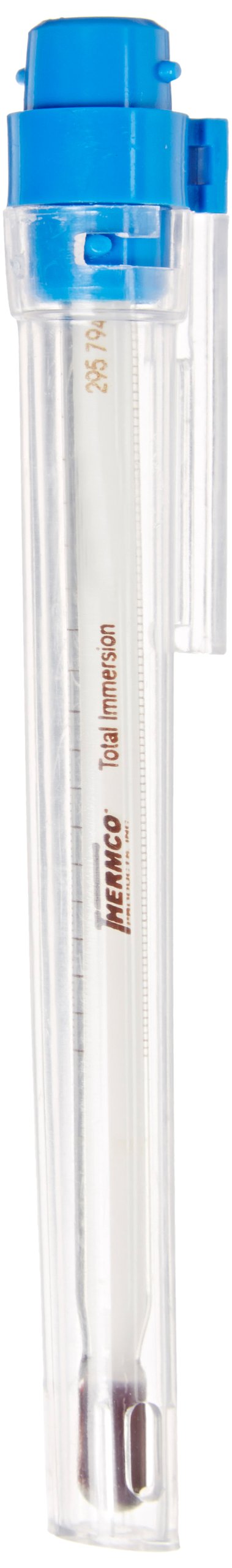 THERMCOBCP2012PS Pocket Test Spirit Filled Thermometer with Clear Plastic Case, 30 to 120°F Range, 1°F Division, 160mm Length