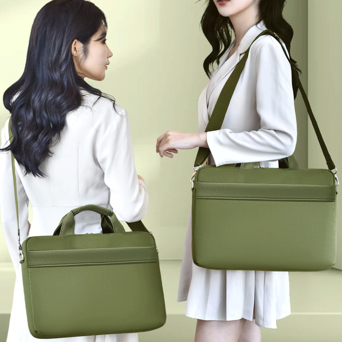 Laptop Case Sleeve 15.6 16 inch, Shockproof Protective Laptop Cover Briefcase Carrying Computer Bag Compatible with Lenovo 15.6-16 Inch Dell HP Acer LG ASUS Chromebook Notebook, Army Green 15.6-16 Inch Army Green image 7 of 7 B0DNSD78J5