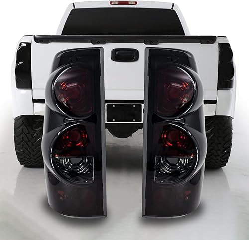 CPW Luces traseras compatibles con Chevrolet Silverado 1999 2000 2001 2002 2003 2004 2005 2006 Cuerpo clásico 2007 GMC Sierra 1999-2003 humo negro