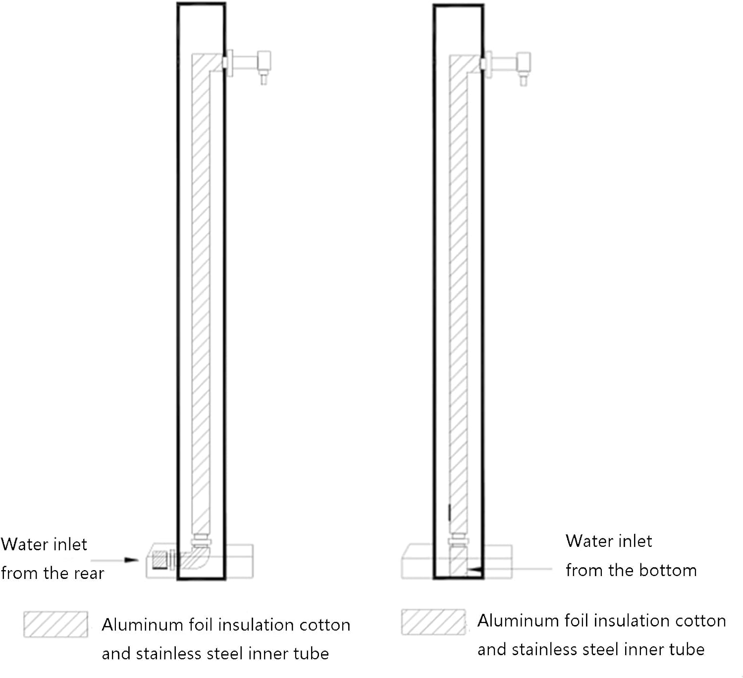 Garden water column,verticalgarden water column,stainless steel garden faucet,outdoor water column with double faucet,outdoor stand faucet,freeze proof outdoor faucet,courtyard column outdoor faucet(E