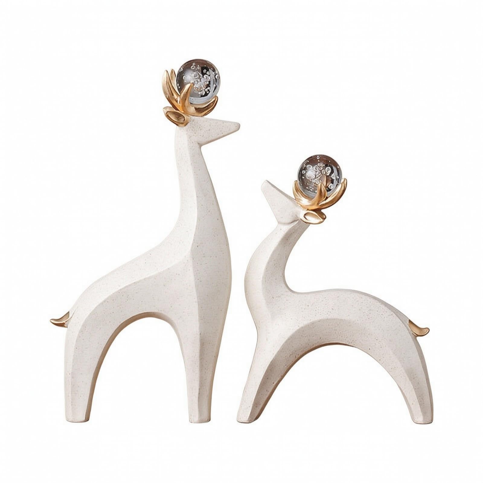 2 Piezas Adorno Escritorio Elegante, Beige