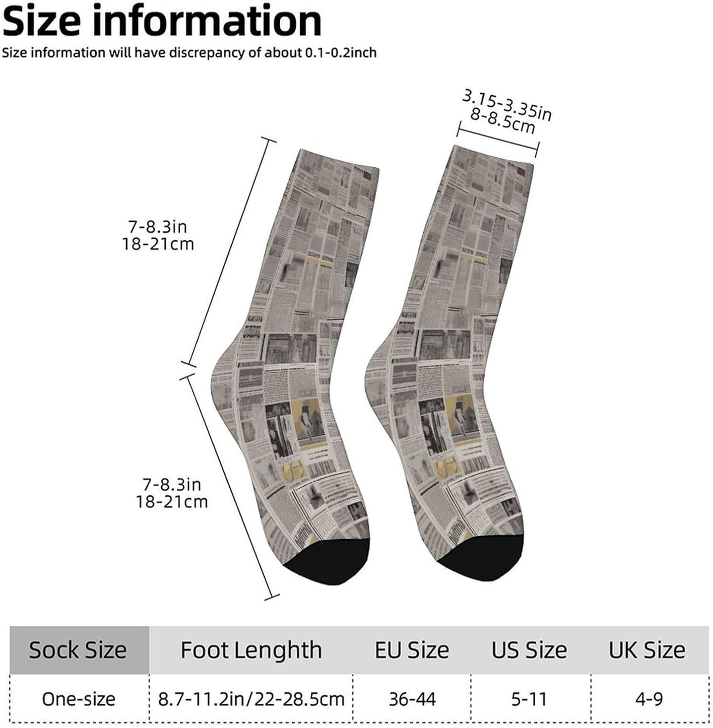 Newspaper Compression Socks High Stocking