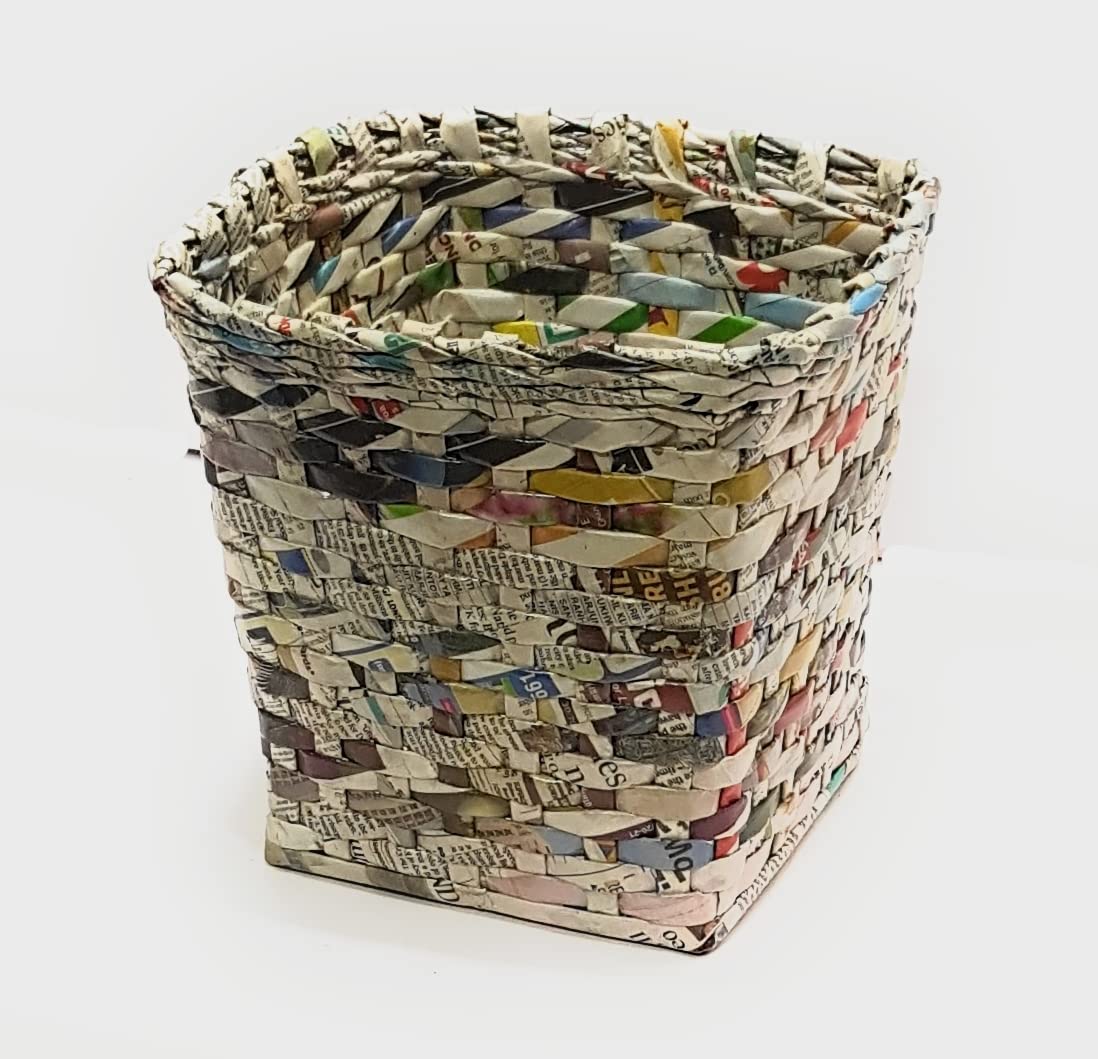 Handcrafted Paper Straw Dustbin - 10L -16