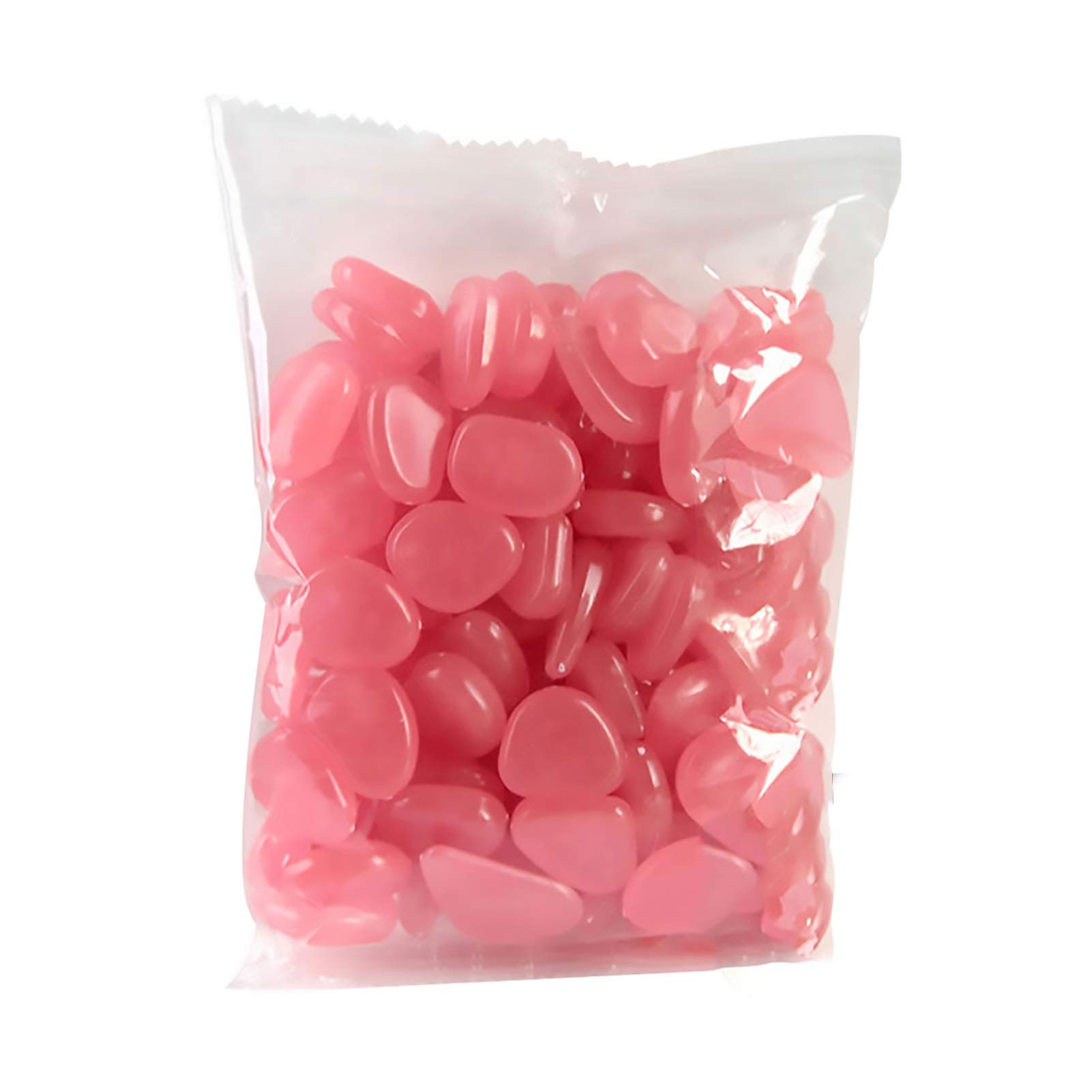 100 Stück Leuchtende Kieselsteine - Fluoreszierende Gartensteine In Rosa