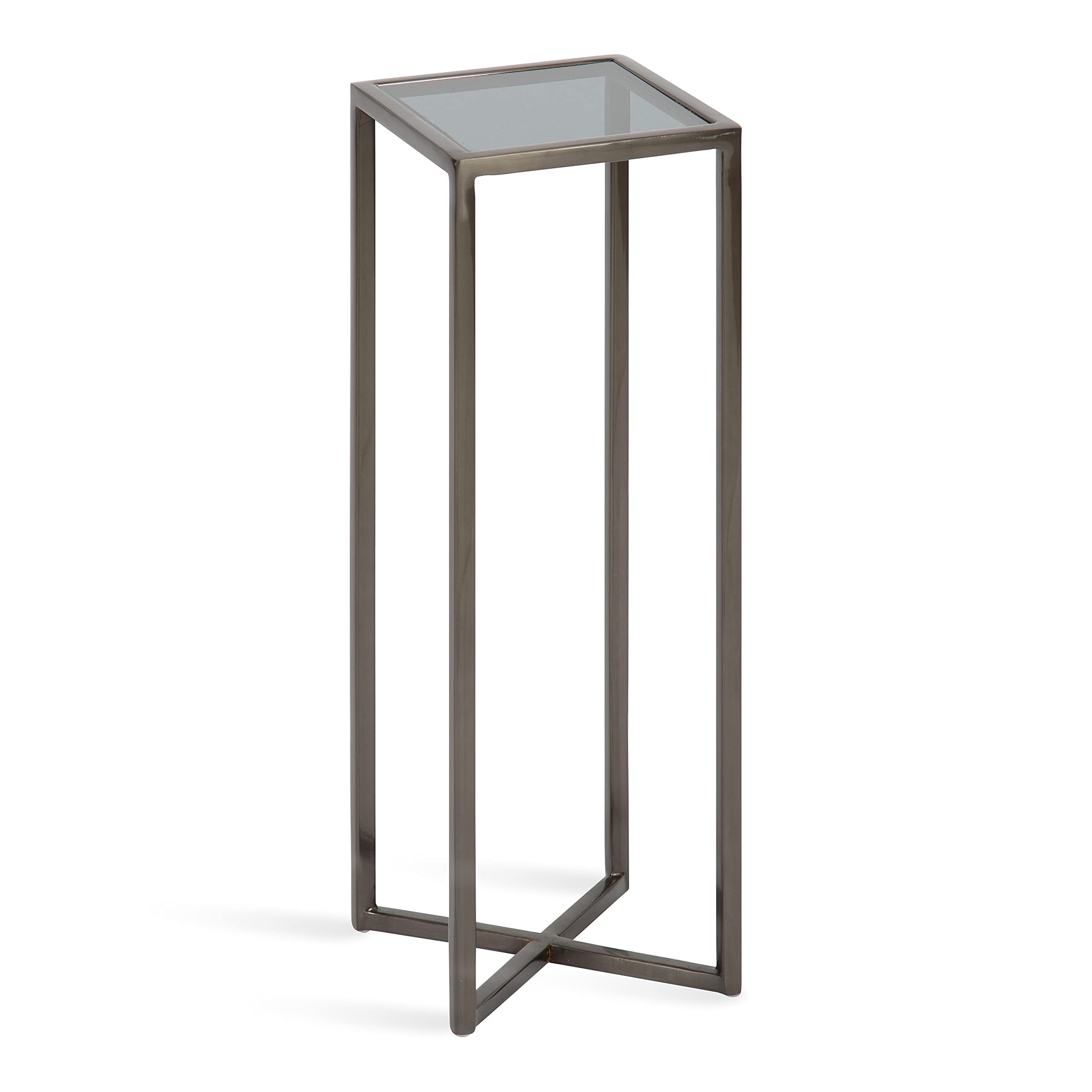 Kate and Laurel Jaspur Modern Drink Table, Gray, Decorative Glam Accent Table for Display and Storage