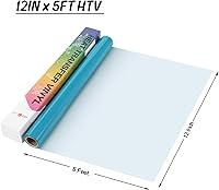 Vista 7 de HTVRONT Rollos de vinilo HTV de transferencia de calor – 12" x 5 pies, vinilo HTV azul aguamarina para camisetas, vinilo para planchar en todas