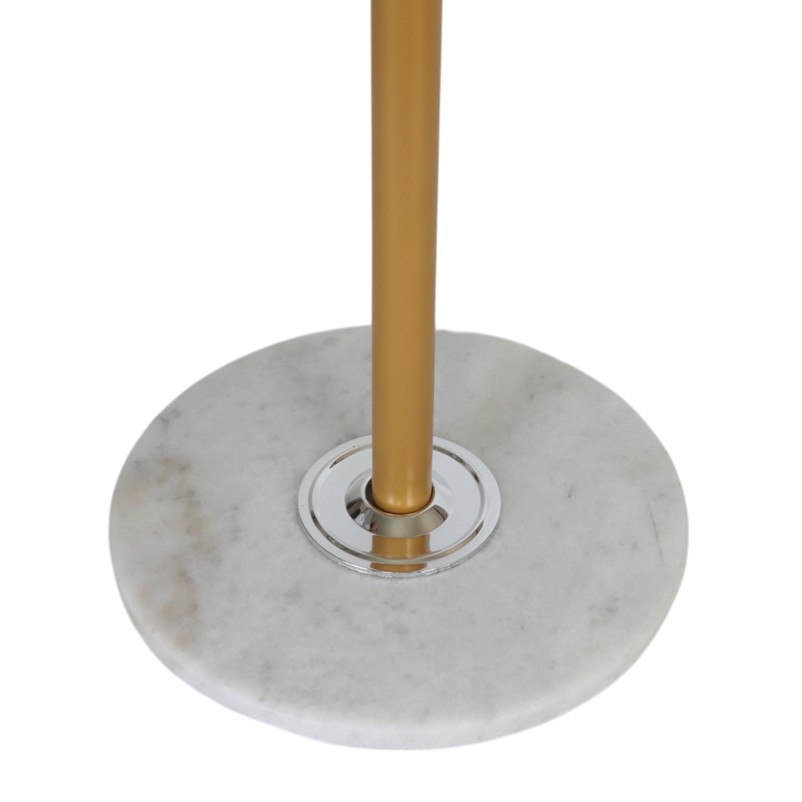 Relaxdays Garderobenständer mit Schirmständer, 16 Haken, H x D: 176,5 x 36,5 cm, Marmorfuß, Standgarderobe, Gold/weiß