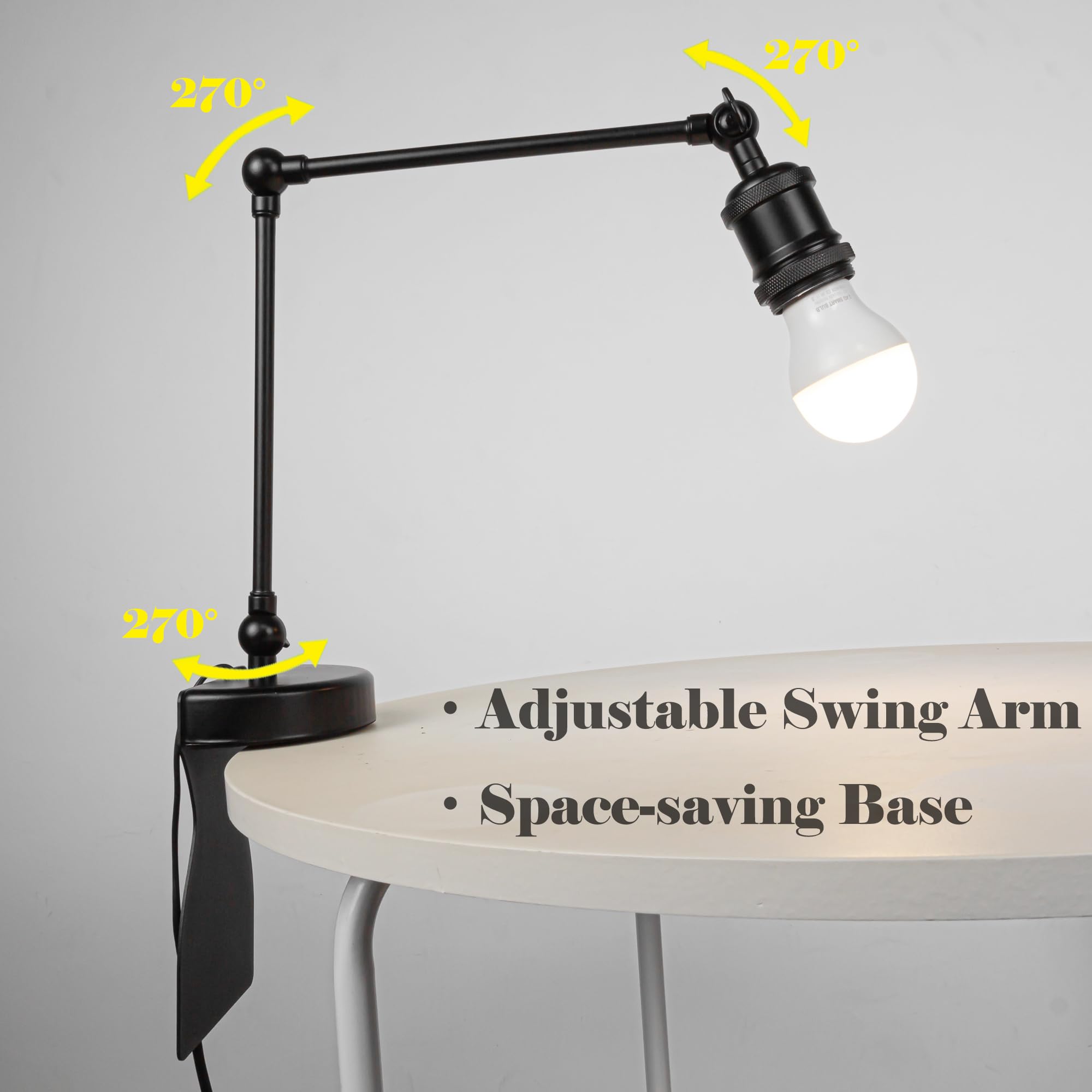 Kiven Battery Operated Headboard Reading Light, Dimmable No Drilling Reading Lamp, Farmhouse Rattan Nightstand Lamp with Adjustable Swing Arm,Remote for Reading Bedside Side Table Desk DZ0513