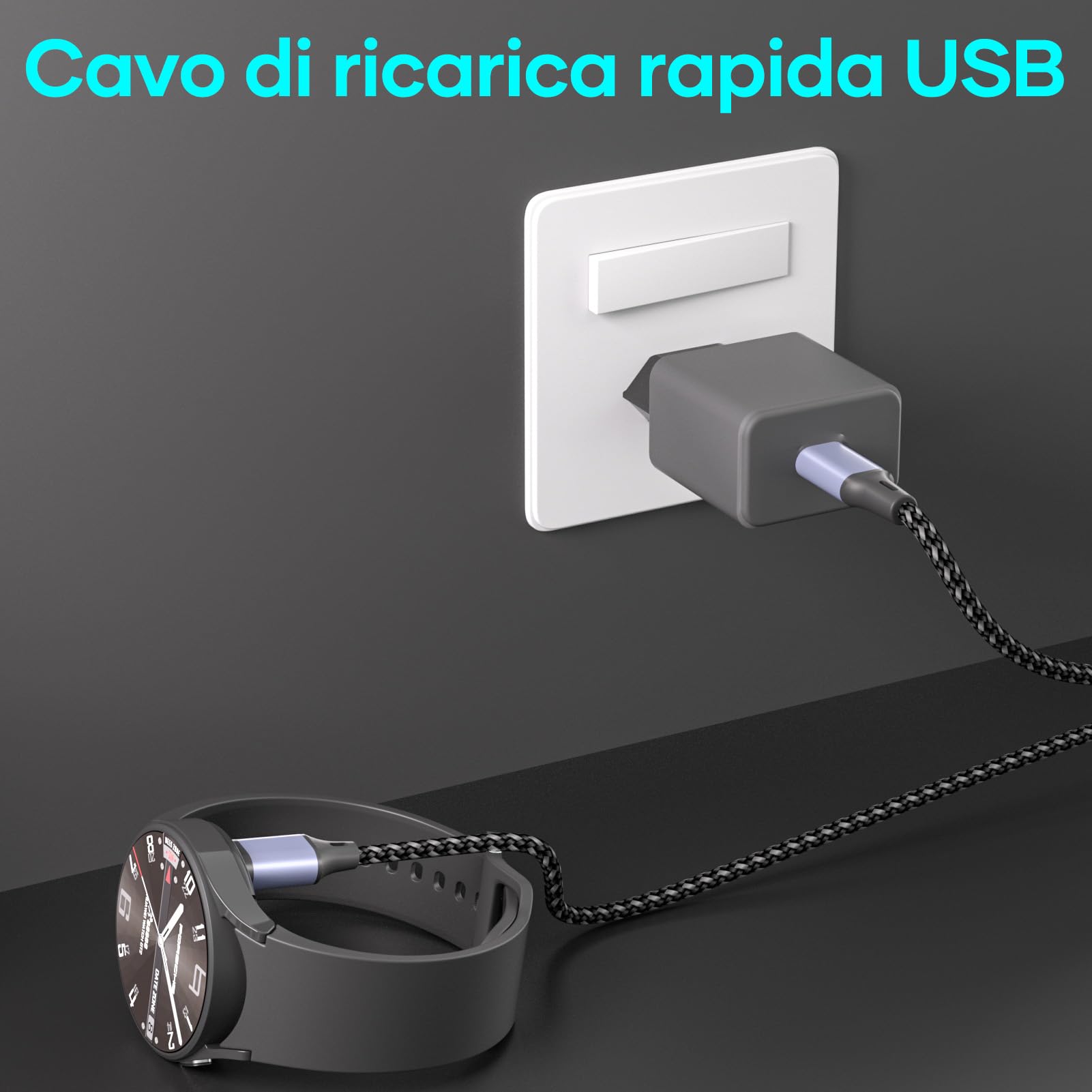 Cavo Di Ricarica USB Sostituisce Garmin 8013048 Per Smartwatch Garmin Nero 100 Cm 889001430 - Foto 5