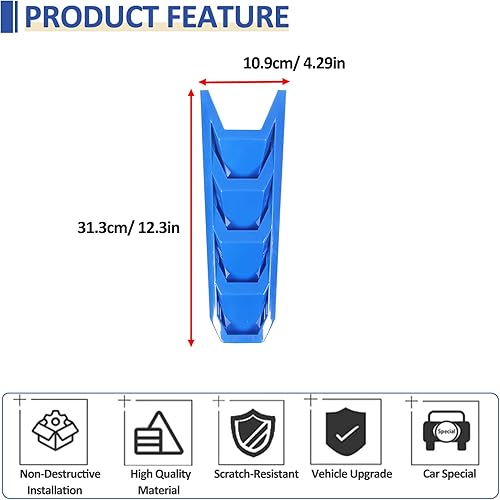 Miniatura 3 de Cubierta de cubierta de motor compatible con Chevrolet Corvette C8 2020-2023, cubierta de panel de bahía de motor de plástico ABS (azul)