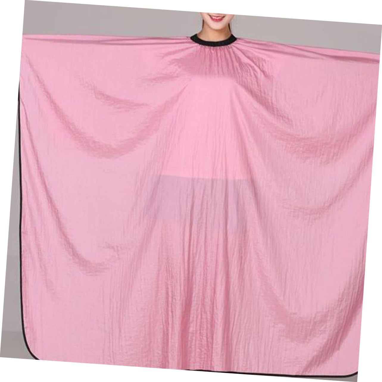 Capa de Peluquería para Adultos, Ligera Nylon, Adecuado para Cortar el Pelo en Casa o Salón, Color Rosa Práctico y Resistente